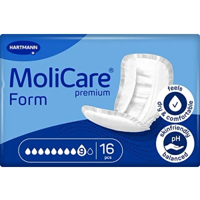 Abbildung von MoliCare Premium Form 9 Tropfen, für schwerste Inkontinenz: maximale Sicherheit, extra Auslaufschutz und Diskretion Frauen Männer, zu verwenden mit Fixpants, 16 Stück
