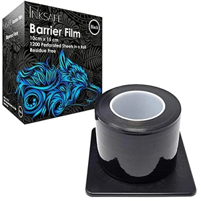 Abbildung von Inksafe Schutzfolie, selbstklebend, 10 cm x 15 cm, 1200 Blatt/Rolle, Schwarz