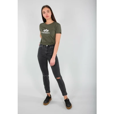 Abbildung von Alpha Industries Damen New Basic T Shirt, Dark Olive, S