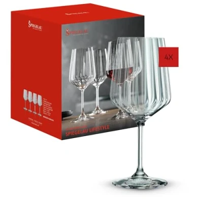Abbildung von Spiegelau &amp; Nachtmann, 4 teiliges Rotweinglas Set, Kristallglas, 630 ml, LifeStyle, 4450171