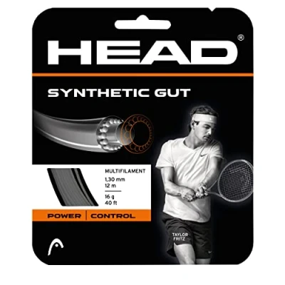 Abbildung von HEAD Unisex Adult Synthetic Gut Tennis Saite, Schwarz, 1.30 mm / 16 g