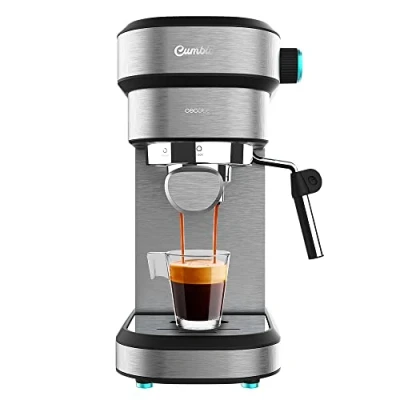 Abbildung von Cecotec Espressomaschine Cafelizzia 890 Dunkel. Espressos und Cappuccino, 1350 W, Thermoblock System, 20 Bar Druck, Automatikmodus für 1 2 Kaffees, schwenkbares Dampfrohr, 1,2 Liter Kapazität