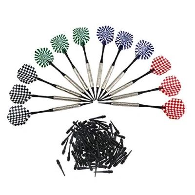 Abbildung von 12 Stk. Softdart Set mit 100 Stück Ersatzspitzen für elektronische Dartscheibe