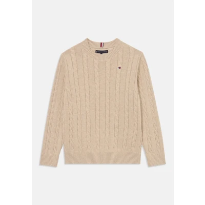 Abbildung von Tommy Hilfiger Cable Sweater Strickpullover für Kinder, Größe: 164, Malted milk heather