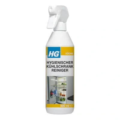 Abbildung von HG Hygienischer Kühlschrank Reiniger, ein schnell trocknender und frisch riechender Kühlschrankreiniger für eine schnelle, streifenfreie hygienisch gründliche Reinigung 500 ml