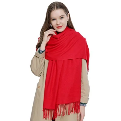 Abbildung von DonDon Schal Damen Winter Wollschal Winterschal warm weich 185 x 65 cm Anthrazit
