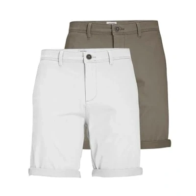 Abbildung von JACK &amp; JONES Herren Chino Shorts Regular Fit 12281875 ,2er Pack (Bungee Cord / Weiß) ,L