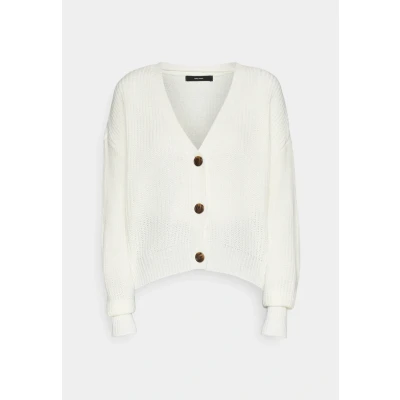 Abbildung von Vero Moda Vneck CUFF Strickjacke, Damen, Größe: Large, Cloud dancer