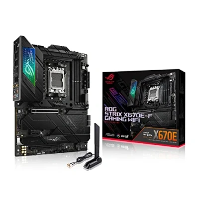 Abbildung von ASUS ROG STRIX X670E F GAMING WiFi Mainboard Sockel AMD AM5 (Ryzen 7000, ATX, DDR5 Speicher, 4x M.2, USB 3.2 Gen 2x2, PCIe 5.0, Q Release, M.2 Backplate, 6E, Aura Sync), Divers
