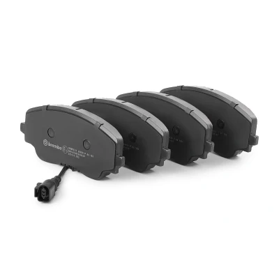 Abbildung von BREMBO P 85 193 Bremsbelagsatz inkl. Verschleißwarnkontakt mit Bremssattelschrauben, Anti Quietsch Blech Zubehör VOLKSWAGEN: Tiguan II, Arteon
