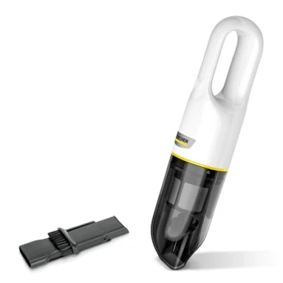 Abbildung von Kärcher Akku Handstaubsauger CVH 2, kompakter und leichter Krümelsauger für den schnellen Einsatz, Staubbehälter: 0,15 l, Gewicht: 0,65 kg, inkl. 7,2 V Akku, USB Ladegerät, 2 in 1 Fugendüse