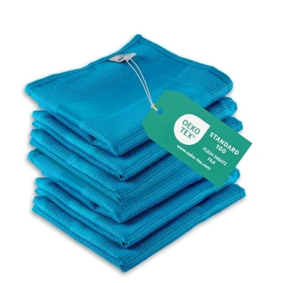 Abbildung von ELEXACLEAN Geschirrtücher Microfaser (6er Set, 68x42 cm, blau) saugstark, waschbar bis 60C, Geschirrhandtücher, Handtücher Küche modern