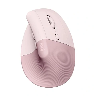 Abbildung von Logitech Lift Vertikale Ergonomische Maus, Kabellos, Bluetooth oder Logi Bolt USB Empfänger, Leise Klicks, 4 Tasten, Kompatibel mit Windows/macOS/iPadOS, Laptop, PC Rosa