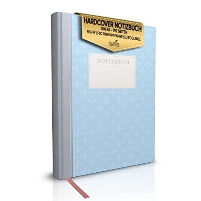 Abbildung von LifeDesign Notizbuch A5 blanko Tagebuch Bullet Journal Skizzenbuch Reisetagebuch für Erwachsene, Hardcover mit 192 Seiten, Lesezeichen, 90g Premium Papier in cremeweiß „Lilie“