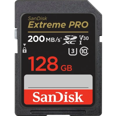 Abbildung von SanDisk Extreme PRO SDXC UHS I Speicherkarte 128 GB (V30, Übertragungsgeschwindigkeit 200 MB/s, U3, 4K UHD Videos, QuickFlow Technologie, temperaturbeständig)