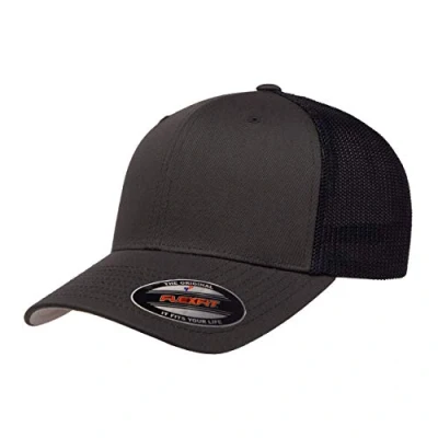 Abbildung von Flexfit Unisex^Herren Mesh Fitted Cap Zweifarbig Trucker Mütze, Karamell/Schwarz, Einheitsgröße