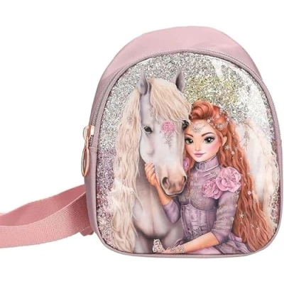 Abbildung von Depesche 13296 TOPModel Viva Violet Kleine Crossbag in Lila, mit Model Motiv, Pferd und Glitzer, Umhängetasche längenverstellbarem Tragegurt