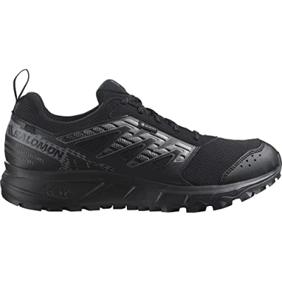 Abbildung von Salomon Wander Gore Tex Wasserdichte Herren Trailrunning und Wanderschuhe, Outdoor bereit, Komfort durch Dämpfung, Sicherer Fußhalt, Black, 44 2/3