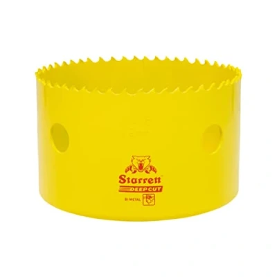 Abbildung von Starrett Tiefschnitt Lochsäge DCH0358 Hochleistungs Bimetall mit zusätzlichen Kobalt HSS Zähnen für Metalle, Holz, Gusseisen, Glasfaser Kunststoffe 92 mm