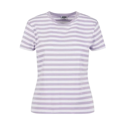 Abbildung von Urban Classics Regular Striped TEE Tshirt print, Damen, Größe: 5XL, White dustylilac