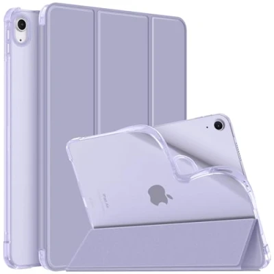 Abbildung von Fintie Hülle für iPad Air 6. Generation 11 Zoll 2024, 5./4. Gen (2022/2020) 10,9 mit Stifthalter, TPU Soft Transparenter Rückseite Abdeckung Schutzhülle Intelligent Case Cover, Violett