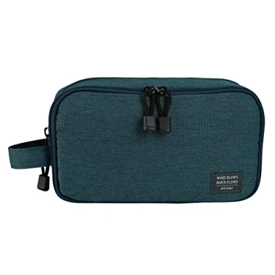 Abbildung von Faletony Kleiner wasserdichte Kulturbeutel Reise Kulturtasche Waschtasche für Herren und Damen, Reise, Sport Wandern, Schwarz/Grau/Blau (Dunkelblau)