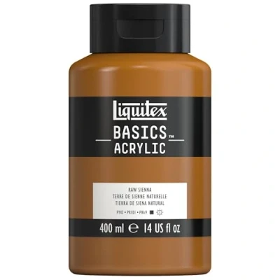 Abbildung von Liquitex 8870331 Basics Acrylfarbe, monopigmentierte Künstlerpigmente, lichtecht, mittlere Viskosität, Archivqualität, seidenglänzender Finish, 400ml Flasche Siena natur