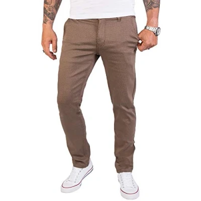 Abbildung von Rock Creek Herren Chino Hose Slim Fit Business Hosen Chinohose Stoffhose Chinos für Männer Casual Elegante RC 2154 Dunkelbeige W30 L34
