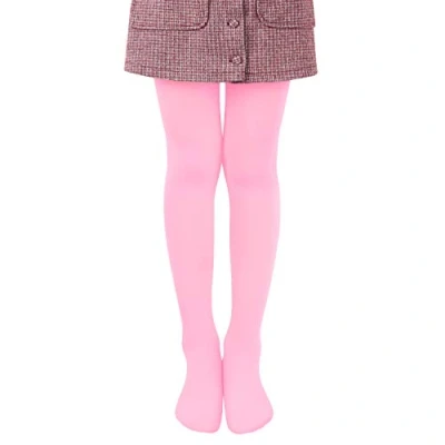 Abbildung von L&amp;K II Mädchen Ballett Strumpfhose Tanzstrumpfhose mit Fuß 80 DEN Blickdicht Mikrofaser Farbig 27251 Pink 134 140