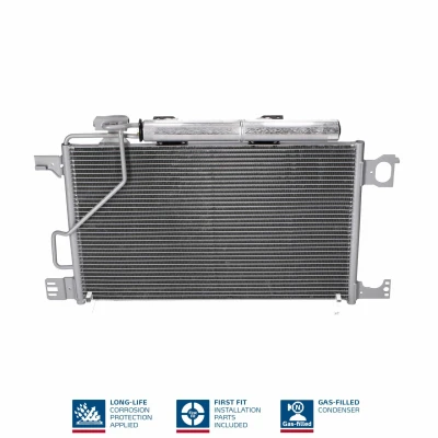 Abbildung von NISSENS 940100 Klimakondensator mit Trockner Aluminium 630 R 134a MERCEDES BENZ: C Class Saloon, CLK Coupe