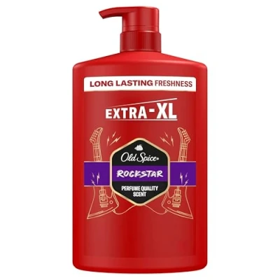 Abbildung von Old Spice Rockstar 3 in 1 Mehrzweck Shampoo für Haar, Gesicht und Körper 1000 ml, langanhaltende Frische, Duft von Parfümqualität, Tiefenreinigung