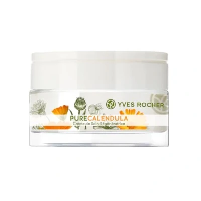 Abbildung von Yves Rocher PURE CALENDULA Revitalisierende Gesichtscreme für Tag und Nacht Regeneriert, glättet Falten macht die Haut geschmeidig weich Vegane Formel 50 ml