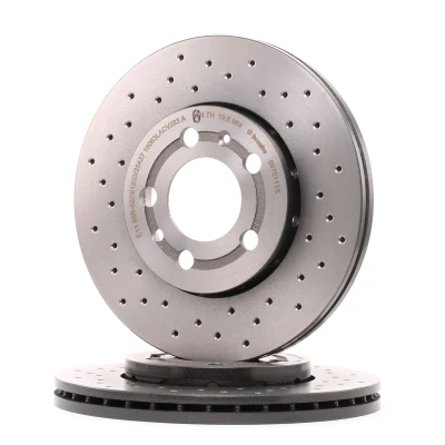 Abbildung von BREMBO XTRA LINE 09.7011.1X Bremsscheibe 256 22 5 gelocht/innenbel. beschichtet hochgekohlt mit Schrauben AUDI: A1 Sportback, Hatchback kfzteile,