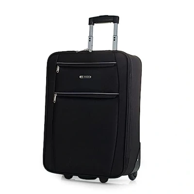 Abbildung von ITACA Koffer Klein Handgepäck 55x40x20 Leicht und Robust Reisekoffer aus Hochwertigen Materialien, Schwarz
