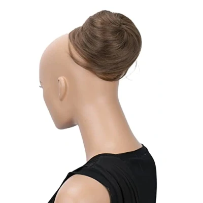 Abbildung von CAISHA Haardutt Eva Haarteil Zopf Haarknoten Hepburn Haargummi Hochsteckfrisuren Kunstfaser DM10cm Hellbraun DC6