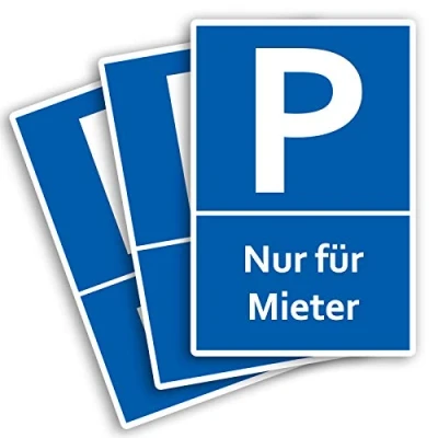 Abbildung von 3 Stück Nur für Mieter Parkplatzschild Schild 20 x 30 cm aus stabiler PVC Hartschaumplatte 3mm mit UV Schutz von STROBO