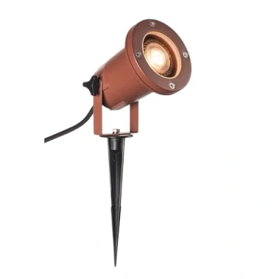 Abbildung von SLV NAUTILUS XL Außenlampe für die Beleuchtung von Garten, Terrasse, Pflanzen, Wegen, Teich, Aussen Leuchte, Außen Strahler IP65, GU10, mit Stecker, rost