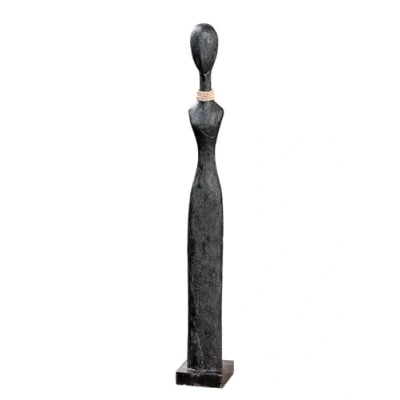 Abbildung von Casablanca große schmale Deko Figur Skulptur Frau XXL Dekofigur aus Holz Farbe: Schwarz Dekoration Geschenk Geburtstag Höhe 86 cm