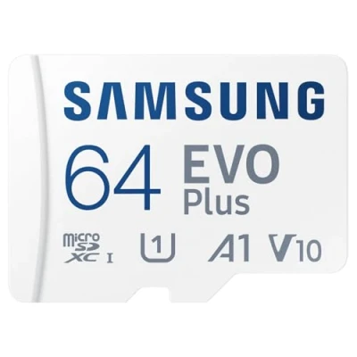 Abbildung von Samsung Evo Plus Speicherkarte, 64 GB microSD SDXC U1 Class 10 A1, 130 MB/s, Adapter 2021
