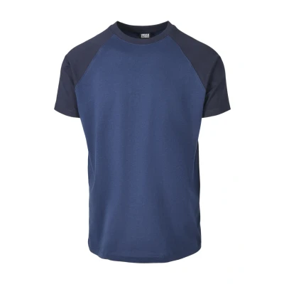 Abbildung von Urban Classics Raglan Contrast Tshirt print, Herren, Größe: 4XL, Darkblue
