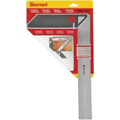Abbildung von Starrett K53M 300 S Tischler Try Quadrat für die Holzbearbeitung 300mm metrischer Satz Vierkant