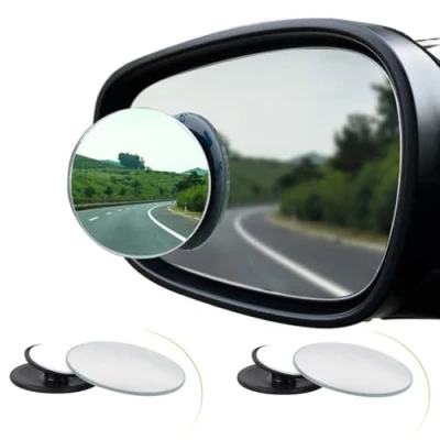Abbildung von Spurtar Auto Toter Winkelspiegel (2Stk) Totwinkel Spiegel, Rahmenlos Rund 360 Verstellbar HD Konvex Spiegel Mini Selbstklebend Weitwinkelspiegel, Blind Spot Mirrow