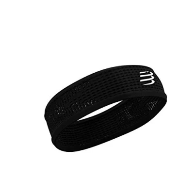 Abbildung von COMPRESSPORT Thin Headband On/Off dünnes Anti Transpirations Stirnband sehr weiche Fasern, schnell trocknend Multisport, Schwarz, eine Größe