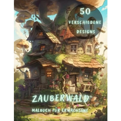 Abbildung von Zauberwald Malbuch: Für Erwachsene: Märchenhaftes Leben in Einem Wunderschönen Verzauberten Wald. Stressabbauendes Malbuch Erwachsene Mit Märchenhäusern Und Baumhäusern