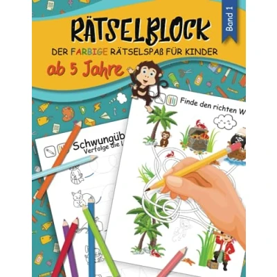 Abbildung von Rätselblock ab 5 Jahre: Der farbige Rätselspaß für Kinder mit Vorschulübungen, Labyrinthe, Schwungübungen, Fehlersuche, Suchbilder und Sudokus u.v.m.! ... XXL Rätselbuch in A4 Mädchen Jungen