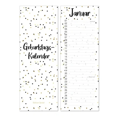 Abbildung von Edition Seidel Geburtstagskalender mit Spiralbindung im Format 105 x 297 mm jahresunabhängig Dauerkalender (20897)