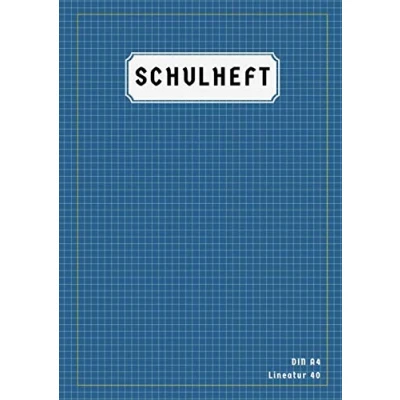 Abbildung von Schulheft Lineatur 40: Heft Din A4 Kariert 50 Blatt Matheheft 40 Mit Rand Rechenheft Blau