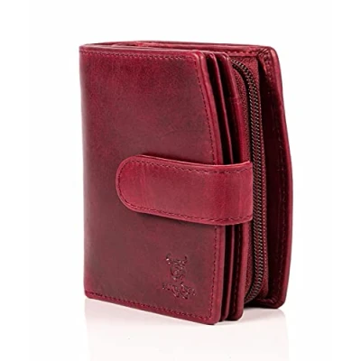 Abbildung von MATADOR Valencia Leder Geldbörse Damen Mittelgroß mit edler Geschenk Box Portemonnaie Portmonee RFID Geldbeutel Pink