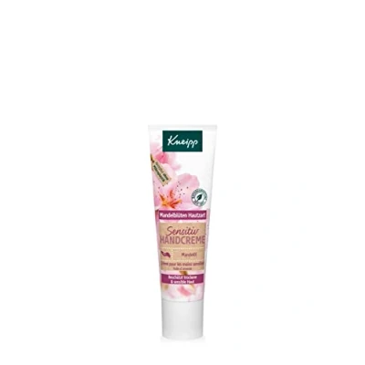 Abbildung von Kneipp Sensitiv Handcreme Mandelblüten Reisegröße nährende Lotion mit reichhaltiger Sheabutter, Mandelöl &amp; Vitamin E natürlicher Pflegeöl Komplex für trockene sensible Haut 20ml