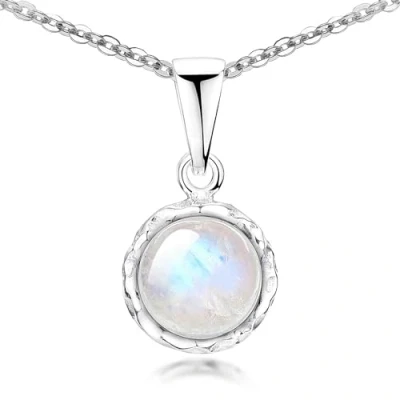 Abbildung von Materia Edelstein Kette Silber 925 Mondstein Anhänger KA 67 K30 50cm